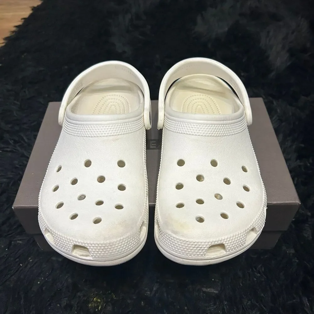 CROCS white clogs sandals slippers mules shoes men’s 7